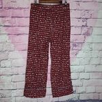 Anthropologie FLOREAT FOR BURGUNDY LIGHTWEIGHT FLANNEL ALLOVER TREE PRINT PANTS Photo 1