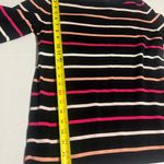 Talbots  Sweater Womens 1XP black Pink Stripe Button Knit 3/4 Sleeve Work Photo 5