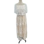Baltic Born  The Leon White Off Shoulder Maxi Dress Lace Crochet Size XL Photo 2