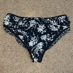 Michael Kors Collection Ruffle Floral Two-Piece Bikini Swimsuit Black White 12 Photo 8