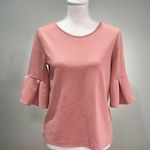 Green Envelope LA CLEARANCE! Pink Green Envelope Blouse Size S EUC Photo 0