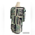 JM Collection JM‎ Collection Blue/Green Textured Paisley Blouse Size Large Photo 1
