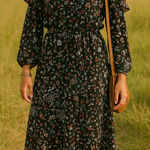 Walter Baker  Floral Cottegecore  Dress 10 Women's Black Boho Peasent Whimsical Photo 0