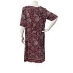 Roz & Ali Women's Maroon Pink Floral Shift Dress Size L Photo 4