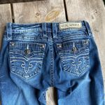 Rock Revival Womens Jeans 27 Alivia Dark Wash Sanded Embellished Back Boot Cut Photo 11