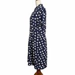 Trovata California Birds of Paradise Navy White Printed Shirt Dress Midi Blue Size L Photo 3