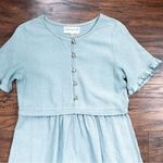 Piper & Scoot  • peasant dress aqua seafoam blue waffle cotton babydoll ruffle Photo 3