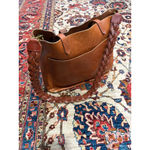 Madewell Leather Transport Tote Bag Tan Brown Braided Strap Vintage Leather flaw Photo 1