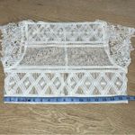 Miguelina Eloise Riviera Mayan Lace Floral Sheer Crop Top Size XS/S White Photo 6