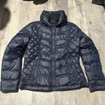 G by Guess GUESS Medium Navy Blue Puffer Jacket Women’s Hoodless Full Zip Pockets Quilt Photo 1