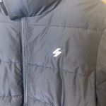 Superdry  Women's Longline Sports Puffer Jacket Black Size 8 Winter Photo 3