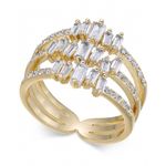 INC  International Concepts Gold-Tone Crystal Stack Ring Photo 1