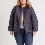 Woman Within floral navy packable puffer vest plus size 2X Photo 11