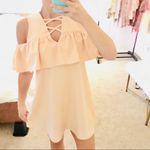 Boutique Lace up cold shoulder ruffle dress Photo 3