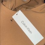 Calvin Klein NWT  Scuba Crepe Short Sleeve Pleated Side Dress IN LUG Photo 6