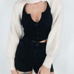 ZARA NWT Cream Turtleneck Sleeve Scarf Sweater Size Medium Photo 2