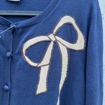Red Valentino navy blue cardigan sweater Large bow aplique Photo 1