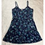 Hot Topic Blue Roses & Coffins Velvet Skater Sleeveless Slip Dress Size 3X Photo 1