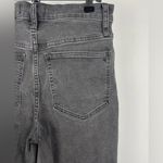 Madewell Washed Gray Stovepipe Raw Hem Cropped Jeans Photo 4