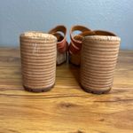 Kork-Ease Charis Size 9 Leather Woven Platform Block Heel Sandals Orange Kerela Photo 4