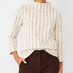 Ann Taylor EUC Chain Pattern Mock Neck Sweater Photo 0