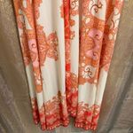 VICI Hot Pink Orange Vineyard Border Print Open Back Hi Low Maxi Dress Medium Photo 2