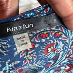 FUN 2 FUN | Blue Printed Open Back Tank Top Sz S Photo 5