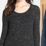 Eileen Fisher  Black Marbled Chunky Knit Scoop Neck Sweater Women’s size Medium Photo 0