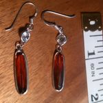 Simulated Red and White Diamond Sterling Silver Dangle Earrings Photo 6
