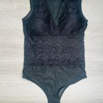 None Black floral lace sheer bodysuit top Photo 5