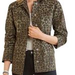 Good American womens 1 small utility jacket sage leopard green new schaket butto Photo 0