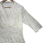 Kiyonna Bridal Bella Lace Dress Ivory 3/4 Sleeve V Neck Wedding Size 0x (10 Photo 4