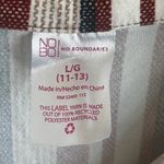 No Boundaries  Juniors Striped Button Down Waste Tie Mini Dress Cream Rust Large Photo 13