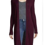 Free People NWT  Wine Purple Ribbed Long line Cardigan Topper Loungewear Size S Photo 0