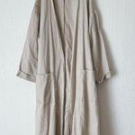 GU Linen Blend Gown Coat Beige M Belted Size M Photo 0