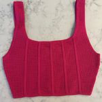 Babaton Aritzia  Bright Pink Sculpt Knit Square Neck Tank Top Medium Photo 1