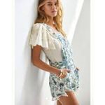 Pilcro  Floral Print Distressed Overalls Size 27 EUC‎ Photo 2