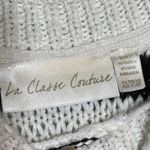 La Classe Couture Sweater Womens XS Black White Striped Cold Shoulder Pullover Photo 5