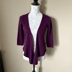 Claudia Nichole Cashmere Sweater Purple Cardigan Open Front Small Photo 3