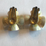 Vintage Shell & Faux Pearl Clip On Earrings Purple Photo 5