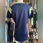 NFL Seattle Seahawks Jersey-style lace-up neckline top. SEAHAWKS in green sequins. Photo 2