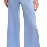 Vince  Textured Satin Wide‎ Leg Pants Blue L Photo 0