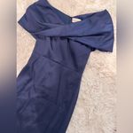 Sachin + Babi NWOT  Viveca off shoulder draped gown in night sky navy sz 8 Photo 3