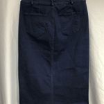 NYDJ Size 10 knee length, jean skirt with stretch ,pockets, and patches Photo 8