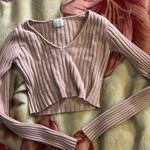 Luna S/M  Ivy Light Pale Pink Thick Cropped Long Sleeve Sweater Photo 0