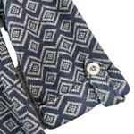 For Cynthia  Hooded Jacket Womens S Blue Wool Blend Geometric Coat Boho Folklore Photo 5