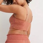 Aerie Women's Chill Longline Bralette M Orange Ribbed Adjustable Straps Photo 4