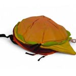 Vintage Hamburger Cheeseburger Novelty Backpack Round Food Shape Bag Gold Photo 0