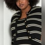 Eloquii NWT!! Black & White Striped Cropped Cardigan, Super Cute!!! Size 14/16 Photo 2