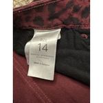 Sanctuary Social Standard  Animal Print Skinny Pants 14 Mid-Rise Burgundy Photo 7